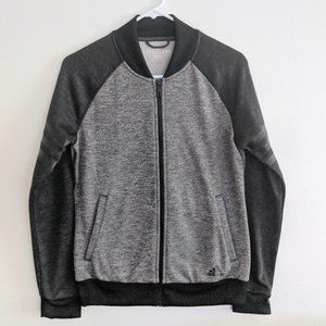 NWOT Adidas Women's Climawarm Heathered Full Zip Fleece Bomber Jacket Size Small